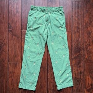 Vintage J‎ Crew Men’s Green Hula Girl Corduroy Pants 33x32 Preppy Kelly Green